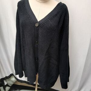 Black Button-Up Cardigan